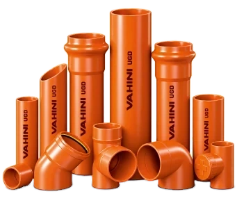 Brown Vahini UGD drain pipes with bends and tees