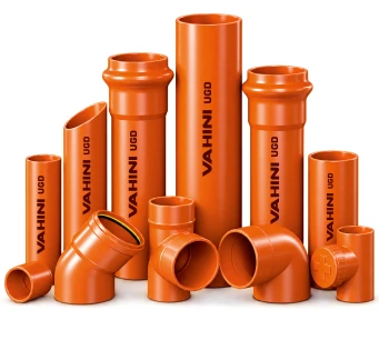 Brown Vahini UGD drain pipes with bends and tees