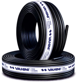 Two coils of black Vahini drip irrigation lateral pipe