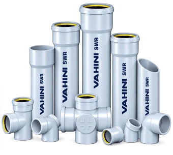 Vahini SWR pipes with ring-seal sockets, and SWR tees and bends