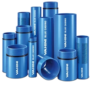 Vahini Blue Casing borewell casing and screen pipes in blue, with threaded ends