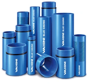 Vahini Blue Casing borewell casing and screen pipes in blue, with threaded ends